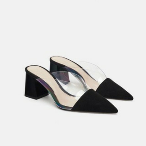 transparent mules zara